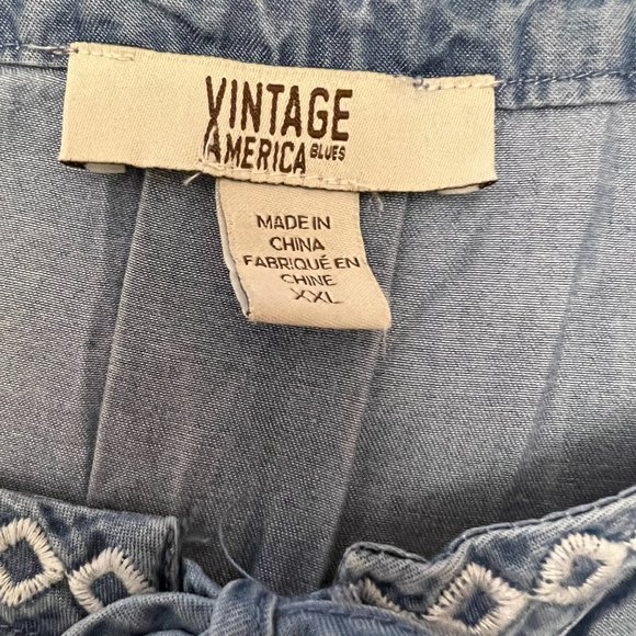 American Vintage Blue Lyocell Carmella Top Women's, XXL Chambray Artic Blue - Picture 5 of 5